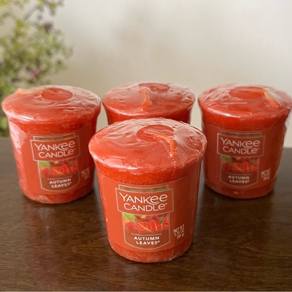 Yankee Candle Accents Four New Yankee Candle Autumn Leaves Votive